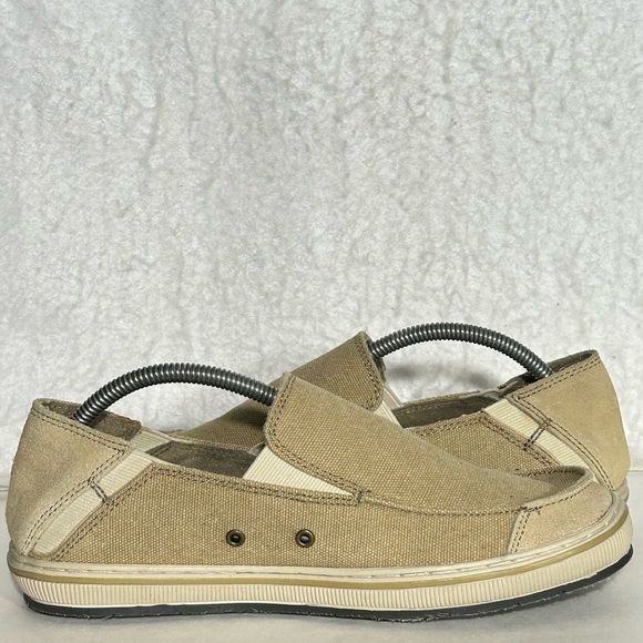 Skechers Merric Mens Sand Canvas Planted Slip On Casual Shoes Sz M 7 W 9.5 - Picture 6 of 11